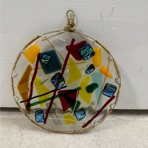 Fused glass art glass wall hanging window, sun catcher